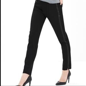 Banana Republic Sloan Fit Faux Leather Trim Tuxedo Pants Women's Size 0